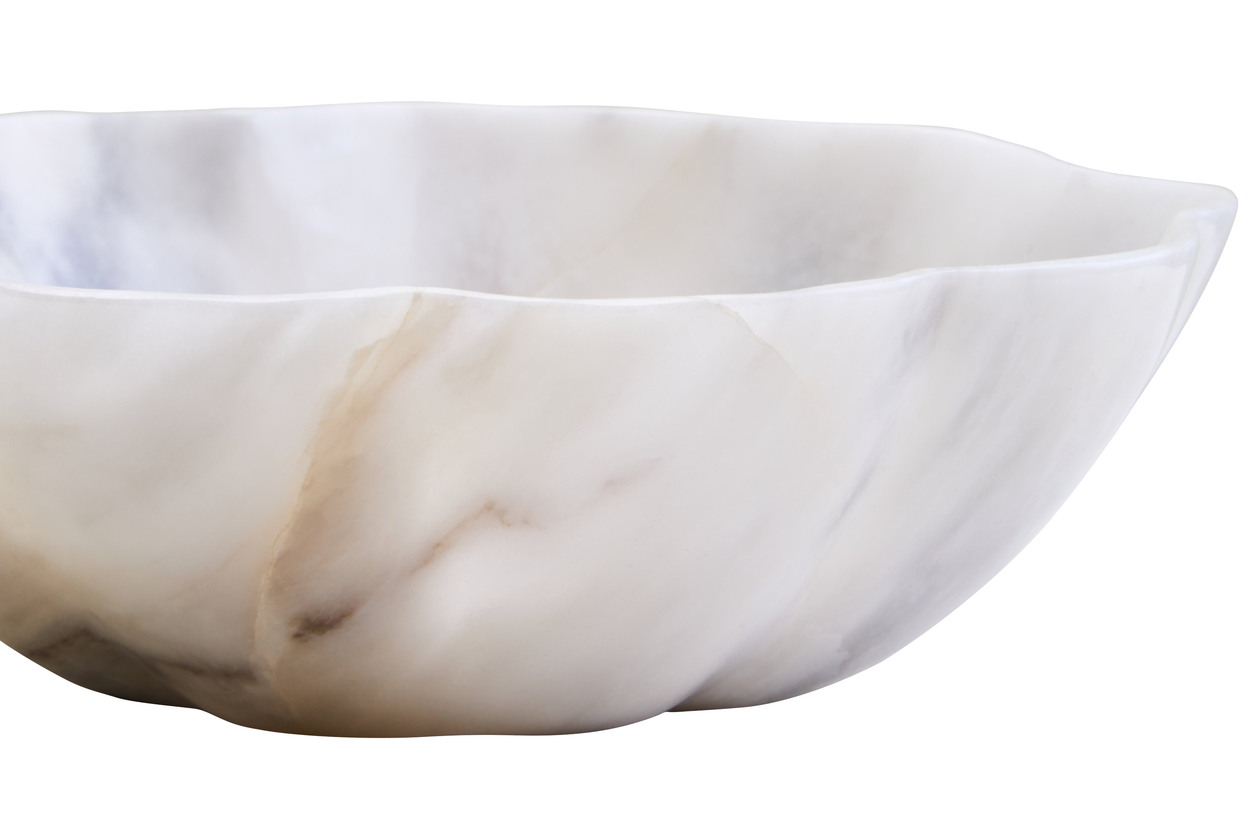 Visso White Marble Scalloped Bowl | Small